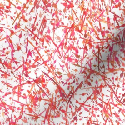 Abstract Reeds - WH01-L - Watercolor Splatter Paint - Light Red Pink Orange White - 3H-Art - Modern Abstract Seamless Pattern