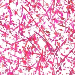 Abstract Reeds - WH02-L - Watercolor Splatter Paint - Strong Pink Magenta Orange White - 3H-Art - Modern Abstract Seamless Pattern