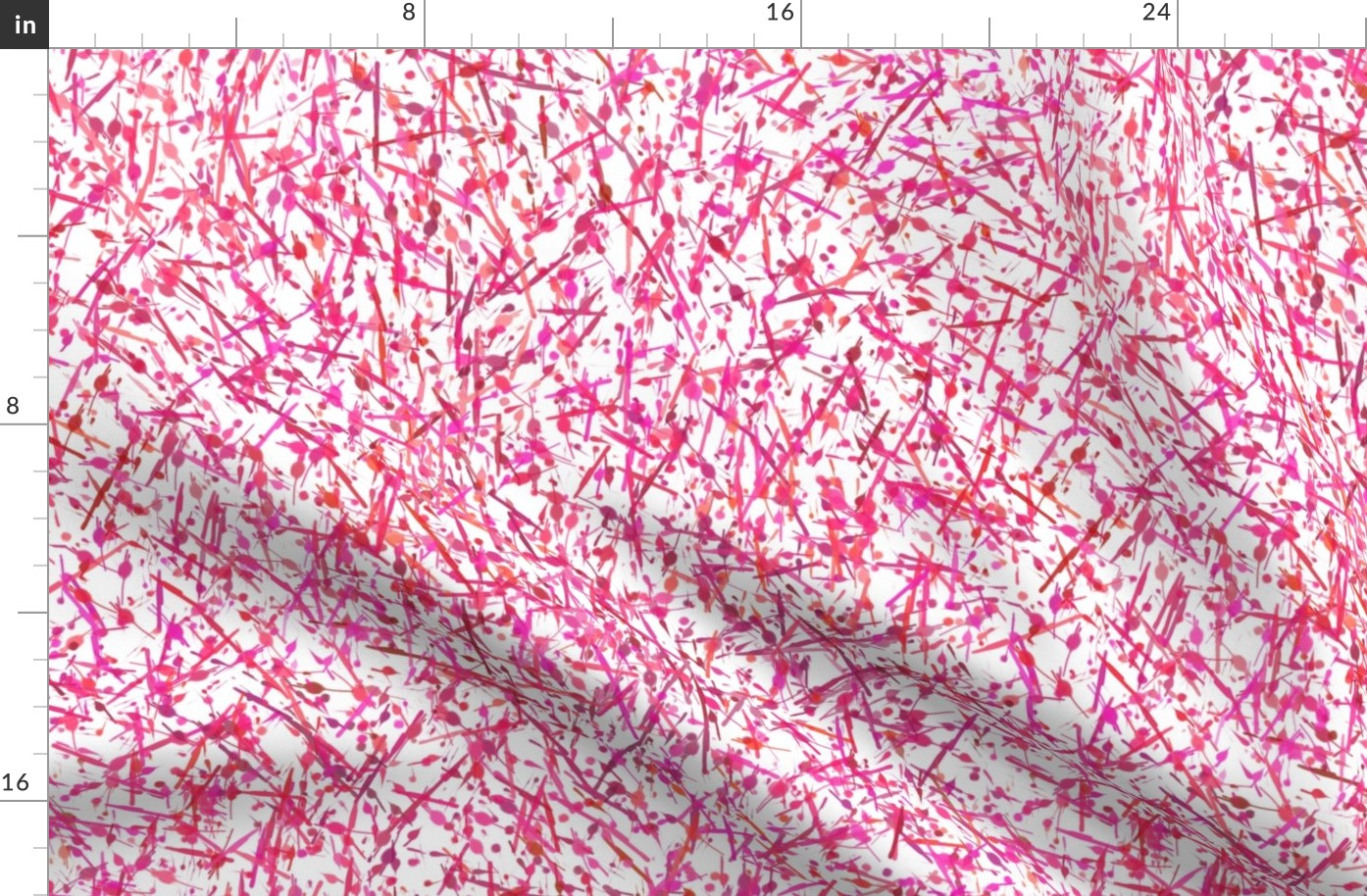 Abstract Reeds - WH02-L - Watercolor Splatter Paint - Strong Pink Magenta Orange White - 3H-Art - Modern Abstract Seamless Pattern