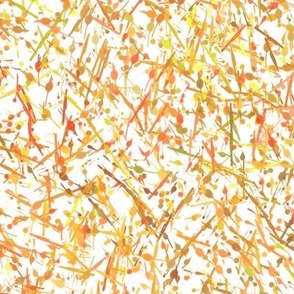 Abstract Reeds - WH03-L - Watercolor Splatter Paint - Sunny Orange Yellow Amber White - 3H-Art - Modern Abstract Seamless Pattern