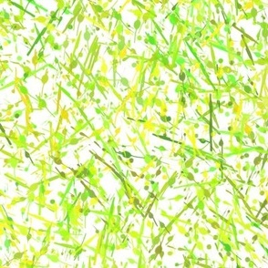 Abstract Reeds - WH04-L - Watercolor Splatter Paint - Fresh Lemon Lime Green Yellow White - 3H-Art - Modern Abstract Seamless Pattern