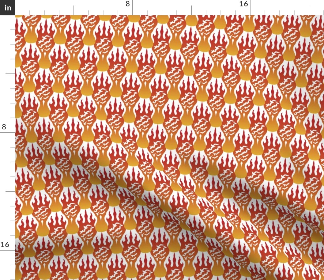 Fiery Flames Pattern [White] - Small Scale