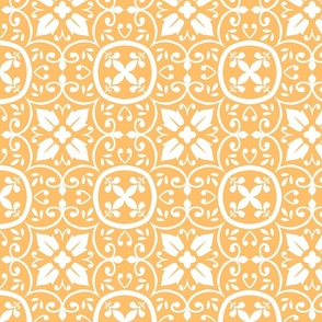 Decorative Tile - White on Yellow (small)
