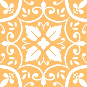 Decorative Tile - White on Yellow (big)