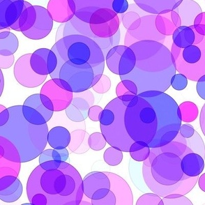 Happy Bubble Mania In Violet Pink Purple - 04-L - Watercolor Splash Paint - Geometric - Circles - 3H-Art - Modern Abstract-Seamless Pattern