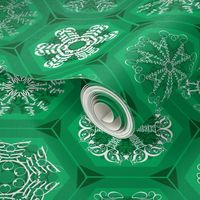 green snowflake mini-ornaments