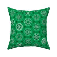 green snowflake mini-ornaments