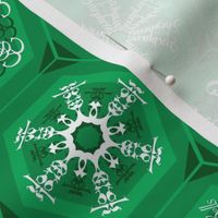 green snowflake mini-ornaments