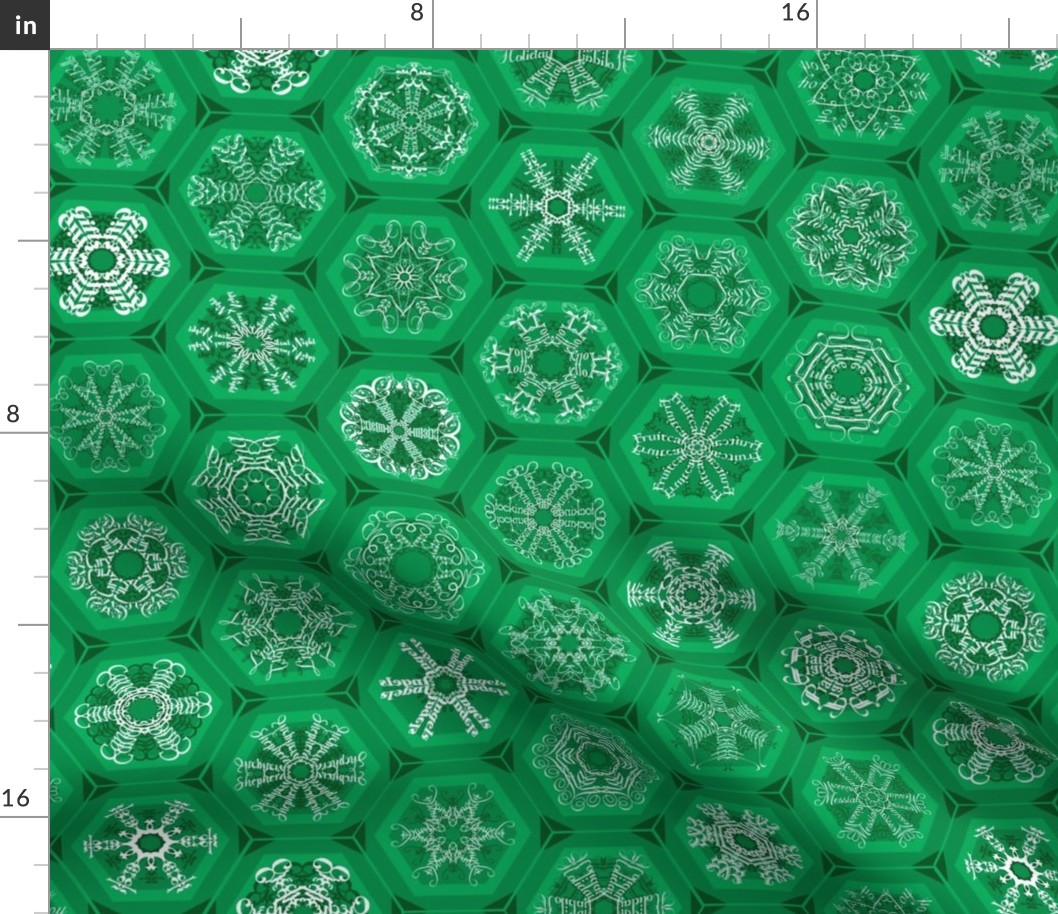 green snowflake mini-ornaments