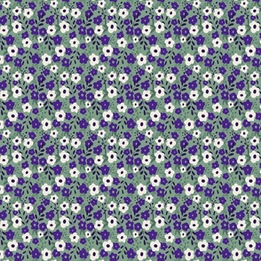 Ditsy Floral Purple & Green