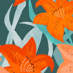 Tiger Lilies Floral Pattern (large)