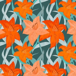 Tiger Lilies Floral Pattern (small)