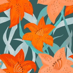 Tiger Lilies Floral Pattern