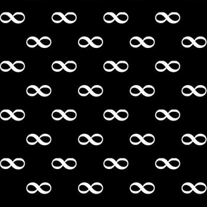 infinity as bowtie on black