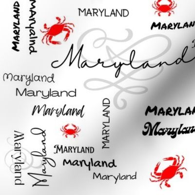 Maryland Repeat Word Pattern on White