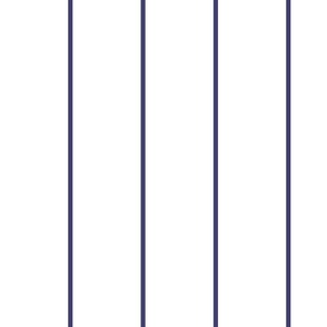 Narrow navy blue stripes on white - vertical - 1/4th inch navy stripe on white, 4 inch repeat