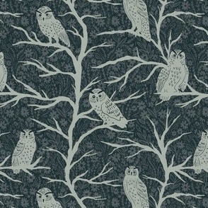 Perched owls - dark 