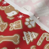 Dog Gingerbread Cookies - Red, Medium Scale