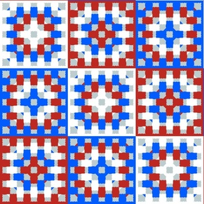 granny square puffy patriotic