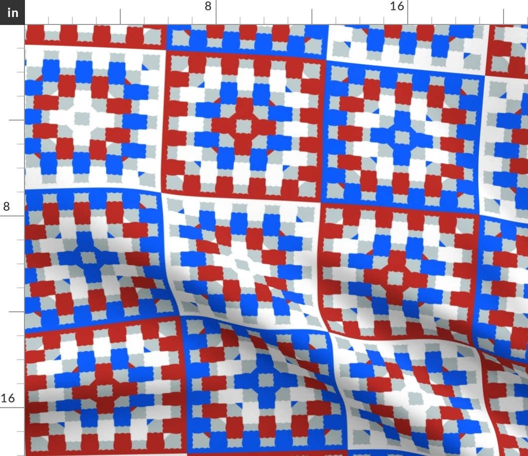 granny square puffy patriotic