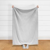 2 inch Classic Vertical Black Baseball Stripe Lines On White