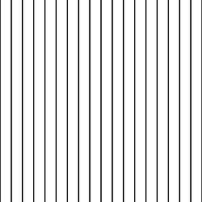 1 inch Classic Vertical Black Baseball Stripe Lines On White