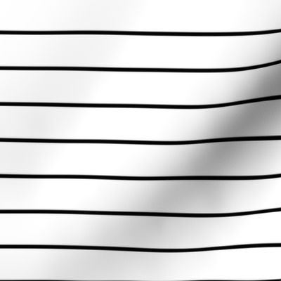1 inch Classic Horizontal Black Baseball Stripe Lines On White