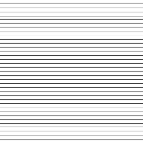 1/2 inch Classic Horizontal Black Baseball Stripe Lines On White