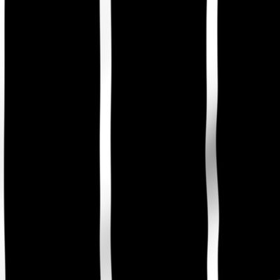 3 inch Classic Vertical Black Baseball Stripe Lines On White