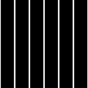 3 inch Classic Vertical Black Baseball Stripe Lines On White