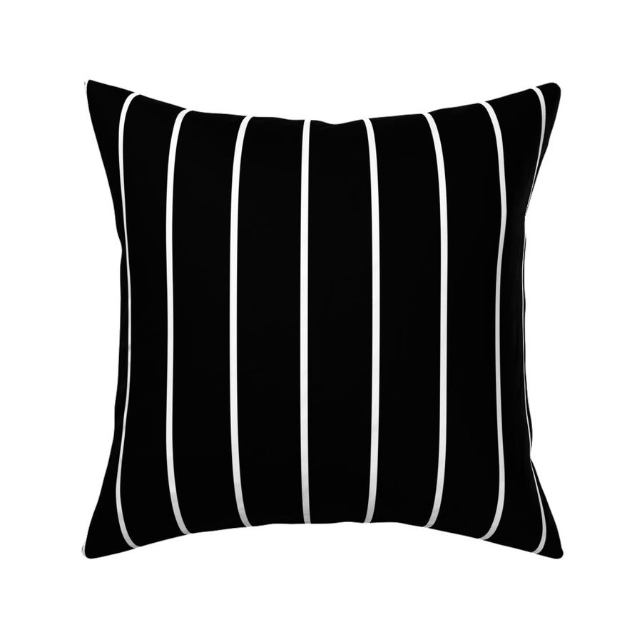 2 inch Classic Vertical White Baseball Stripe Lines On Black