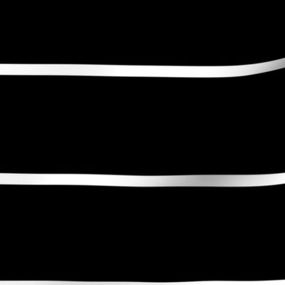 3 inch Classic Horizontal Black Baseball Stripe Lines On White