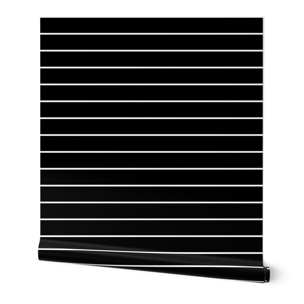 2  inch Classic Horizontal White Baseball Stripe Lines On Black