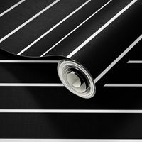 2  inch Classic Horizontal White Baseball Stripe Lines On Black