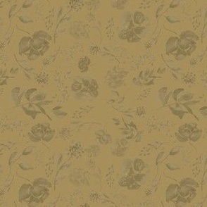 Mustard Floral / Yellow Flowers / Grey