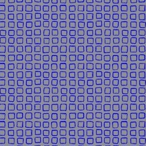 Bold Blue Grid on Warm Grey