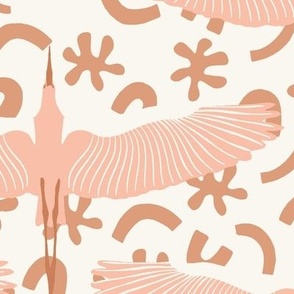 Flight-Birds-Big Medium-Cream-Peach-Bloom-hufton studio