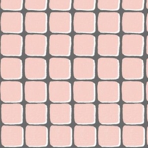 retro look pink square shadow on grey