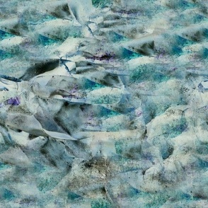 Icy ocean mountain blues seaweed abstract horizontal medium