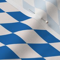 Munich oktoberfest plaid Bavarian blue diamond pattern blue on ivory LARGE