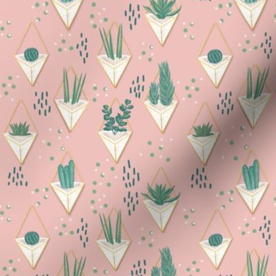 Geometric plant design pink