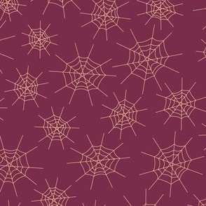 Large Scale Maroon and Palest Creamy Yellow Spider Webs - for Halloween home decor_ kids apparel_ adult apparel_ cute baby onesies_ festive costumes and crafts_ patchwork_ quilting