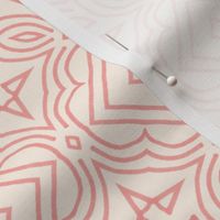 Warm Marsala Red and Cream Geometric Tapestry