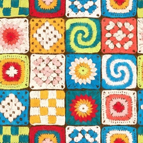 Colorful Granny Square Crochet 