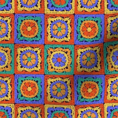 Granny Square Crochet - Small - Bright