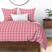 Faded and Shaded Nantucket Red and White Tartan Plaid Check