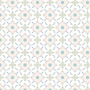 Multicoloured Abstract Tile Pattern 10 Inch Repeat