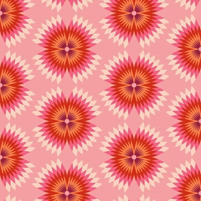 Retro Refracted Floral pink large wallpaper scale by Pippa Shaw