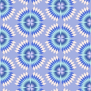 Retro Refracted Floral blue large wallpaper scale by Pippa Shaw