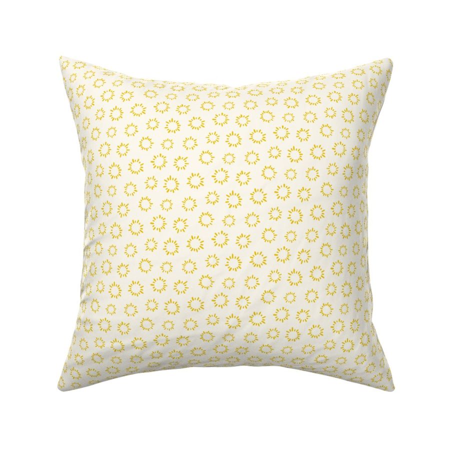 Yellow and Cream Circular Rays Pattern 10 Inch Repeat